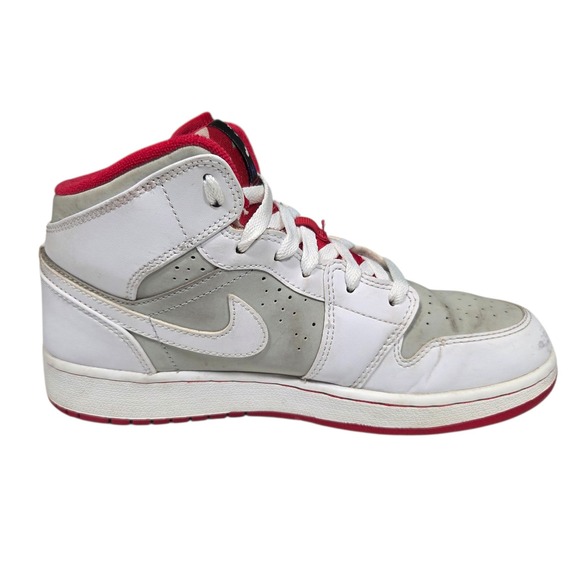 Jordan 1 Mid Hare GS 5Y White Grey Red 719554-123 Bugs Bunny Basketball Shoes - Picture 3 of 16